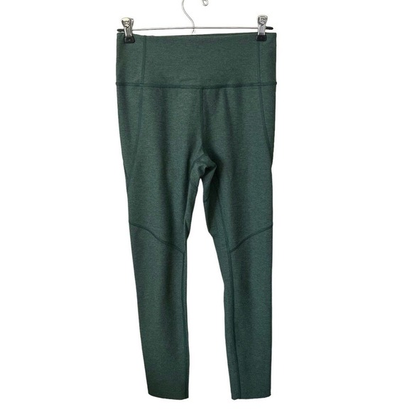 OUTDOOR Voices Green Cropped Leggings Small Heathered Evergreen Warm-Up - Picture 2 of 8